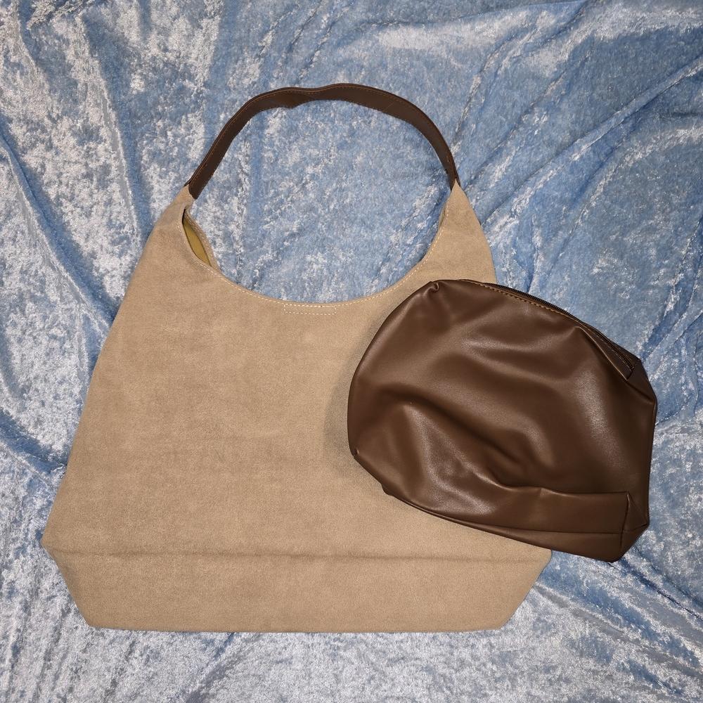 🌟 Elegant Beige and Brown Women's Bag Set